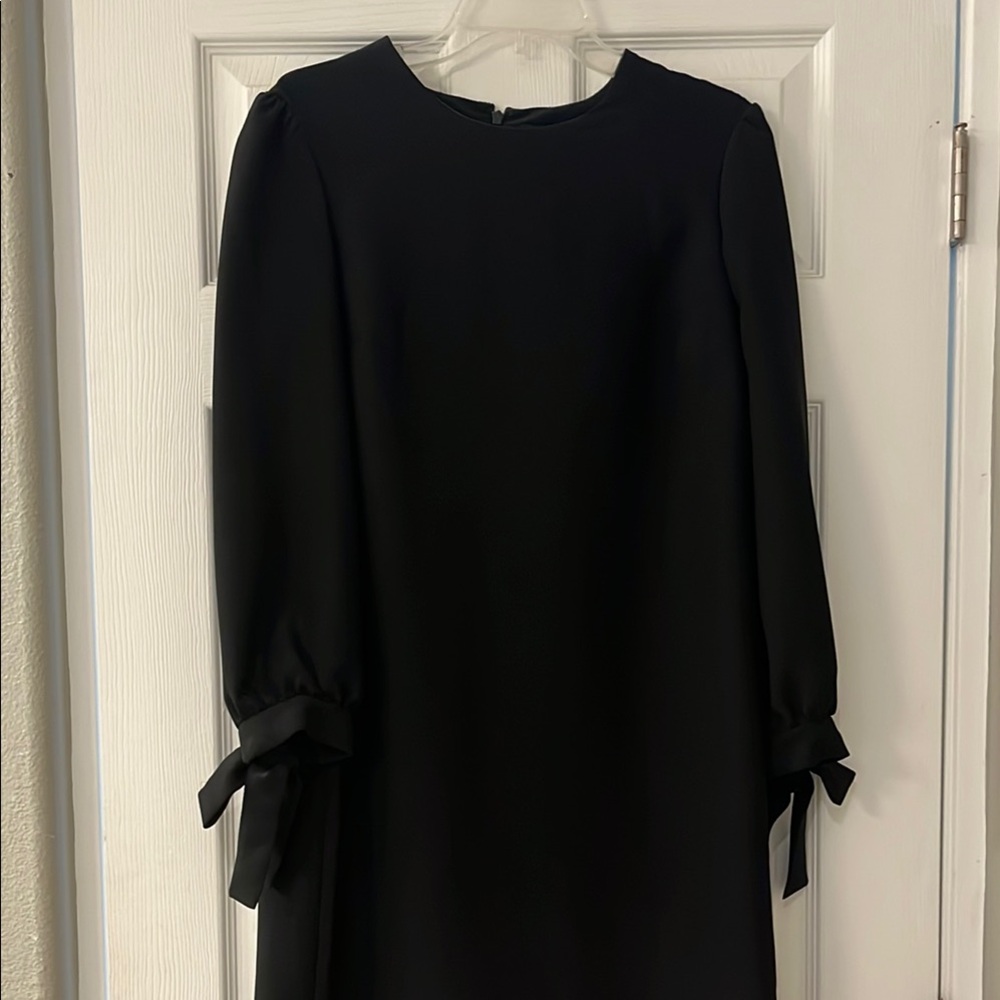 Banana Republic Black Long Sleeve Tie Front Dress